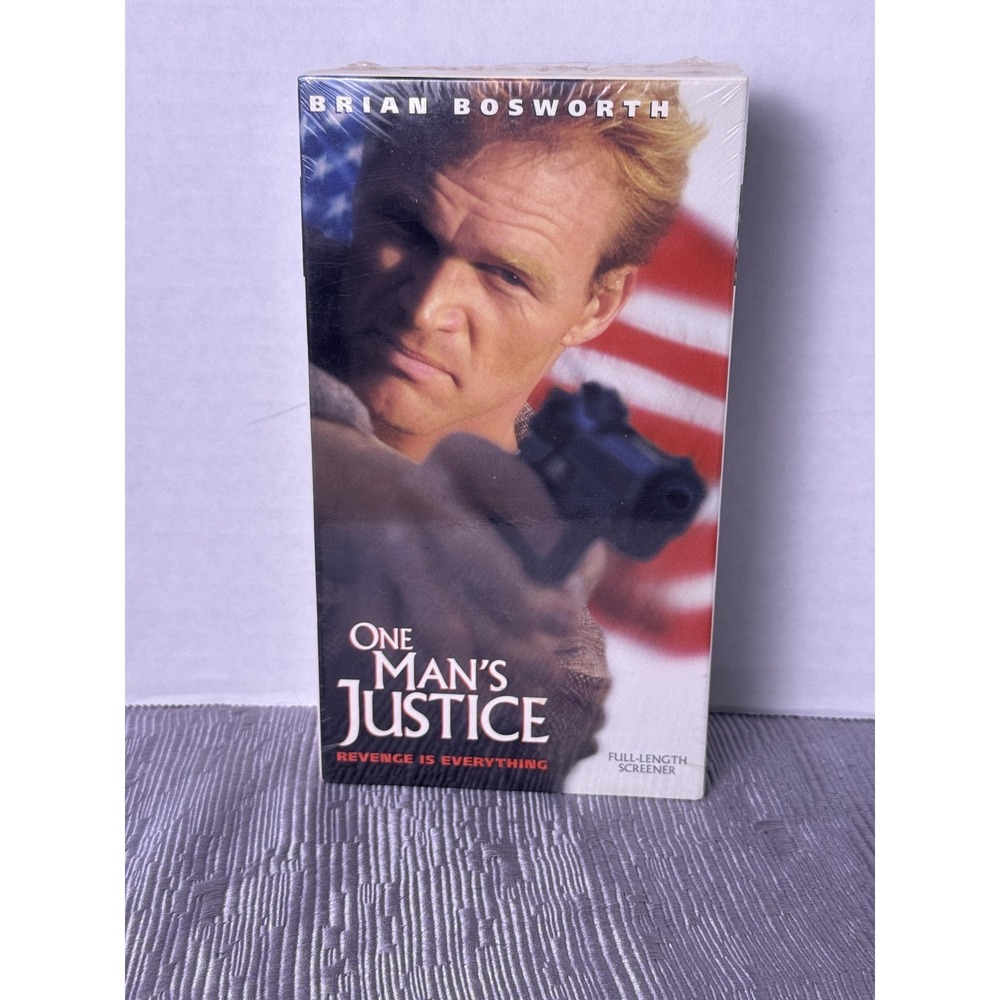 One Man's Justice VHS Screener Brian Bosworth Action Thriller R NTSC USA Video